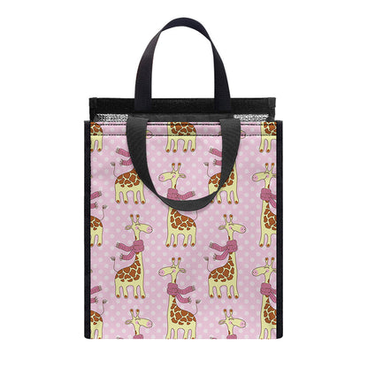 Giraffe With Scarf Pattern Print Insulated Lunch Tote
