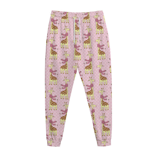 Giraffe With Scarf Pattern Print Jogger Pants