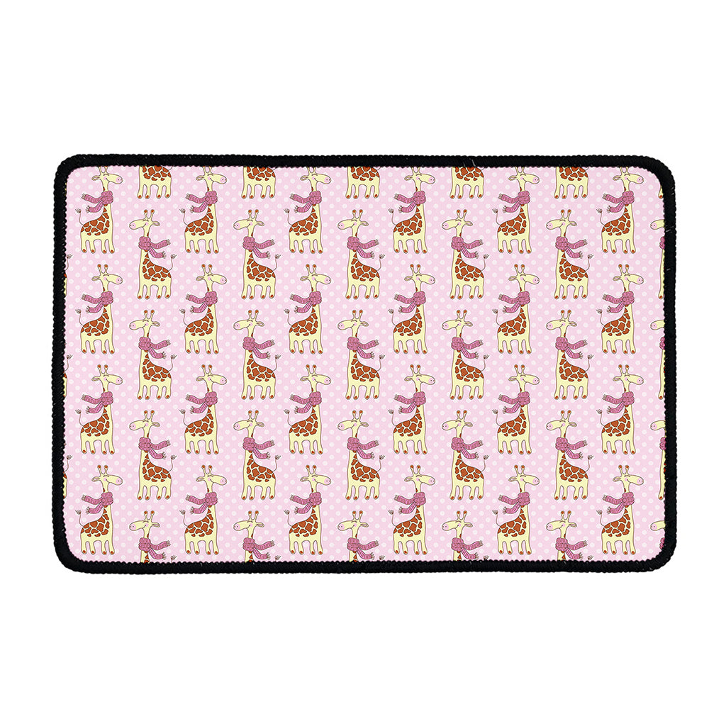 Giraffe With Scarf Pattern Print Kitchen Mat