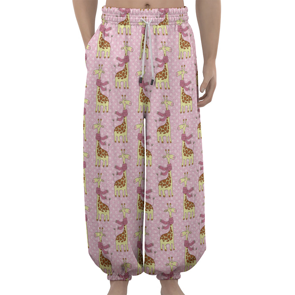 Giraffe With Scarf Pattern Print Lantern Pants