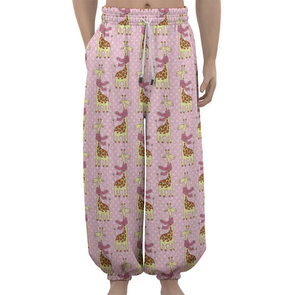 Giraffe With Scarf Pattern Print Lantern Pants