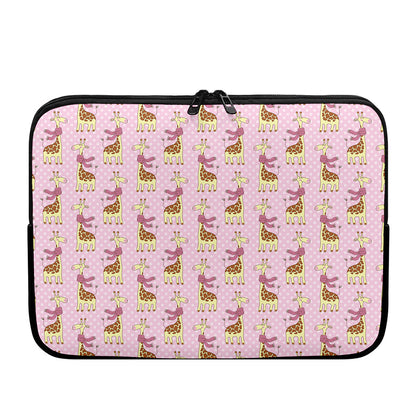 Giraffe With Scarf Pattern Print Laptop Sleeve