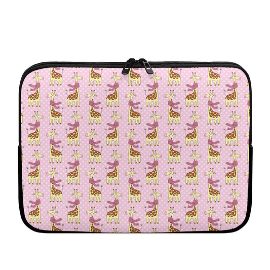 Giraffe With Scarf Pattern Print Laptop Sleeve