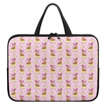 Giraffe With Scarf Pattern Print Laptop Sleeve With Handle