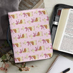 Giraffe With Scarf Pattern Print Leather Bible Cover