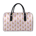 Giraffe With Scarf Pattern Print Leather Duffel Bag