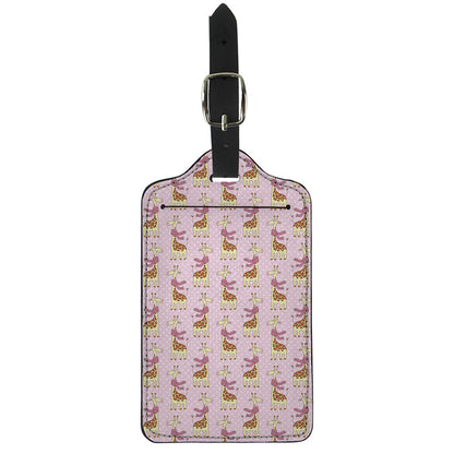Giraffe With Scarf Pattern Print Luggage Tag