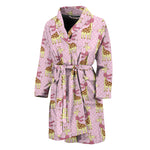 Giraffe With Scarf Pattern Print Men's Bathrobe