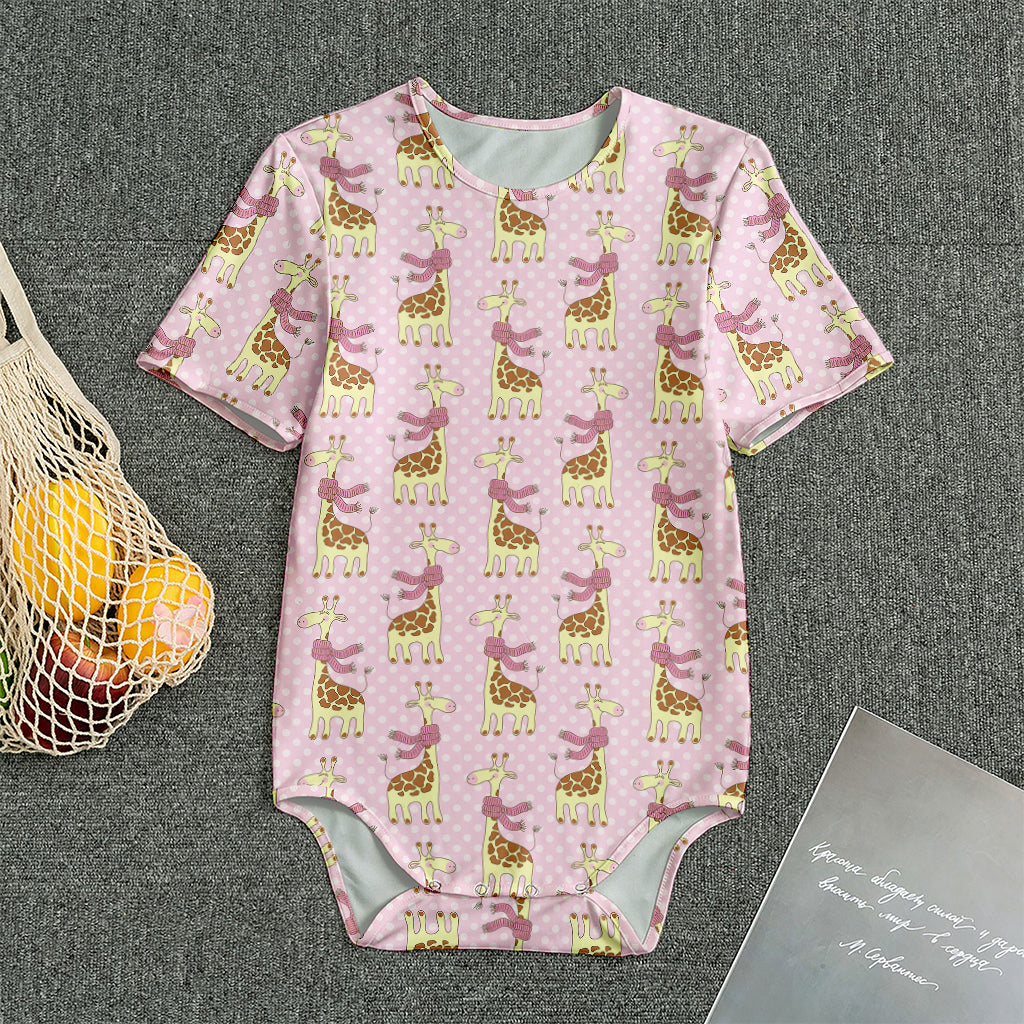 Giraffe With Scarf Pattern Print Men's Bodysuit