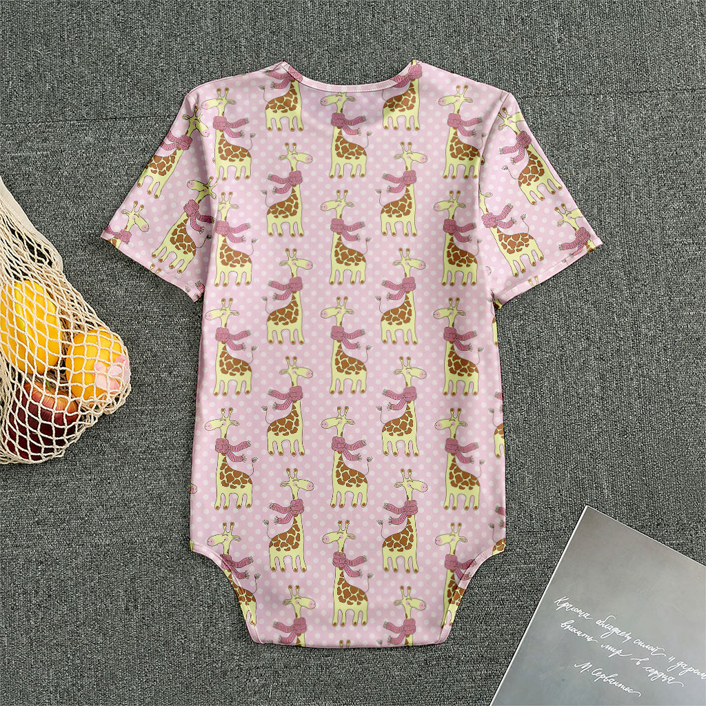 Giraffe With Scarf Pattern Print Men's Bodysuit