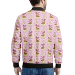 Giraffe With Scarf Pattern Print Men's Bomber Jacket