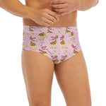Giraffe With Scarf Pattern Print Men's Briefs