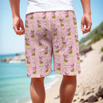 Giraffe With Scarf Pattern Print Men's Cargo Shorts
