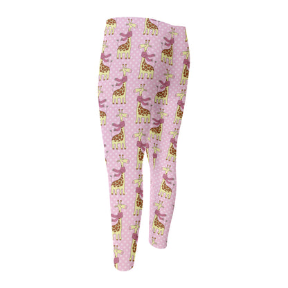 Giraffe With Scarf Pattern Print Men's Compression Pants