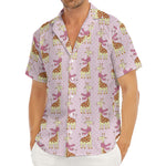 Giraffe With Scarf Pattern Print Men's Deep V-Neck Shirt