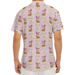 Giraffe With Scarf Pattern Print Men's Deep V-Neck Shirt