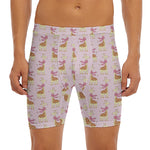 Giraffe With Scarf Pattern Print Men's Long Boxer Briefs