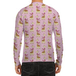 Giraffe With Scarf Pattern Print Men's Long Sleeve Rash Guard