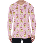 Giraffe With Scarf Pattern Print Men's Long Sleeve T-Shirt