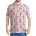 Giraffe With Scarf Pattern Print Men's Polo Shirt