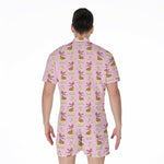 Giraffe With Scarf Pattern Print Men's Rompers