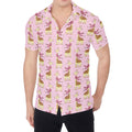 Giraffe With Scarf Pattern Print Men's Shirt