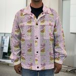 Giraffe With Scarf Pattern Print Men's Shirt Jacket