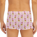 Giraffe With Scarf Pattern Print Men's Short Boxer Briefs