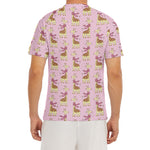Giraffe With Scarf Pattern Print Men's Short Sleeve Rash Guard