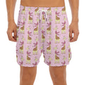 Giraffe With Scarf Pattern Print Men's Split Running Shorts