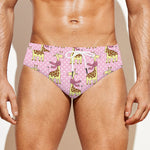 Giraffe With Scarf Pattern Print Men's Swim Briefs
