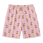 Giraffe With Scarf Pattern Print Men's Swim Trunks