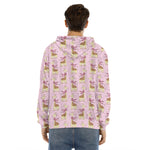 Giraffe With Scarf Pattern Print Men's Velvet Pullover Hoodie