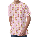 Giraffe With Scarf Pattern Print Men's Velvet T-Shirt
