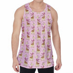 Giraffe With Scarf Pattern Print Men's Velvet Tank Top