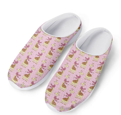 Giraffe With Scarf Pattern Print Mesh Casual Shoes