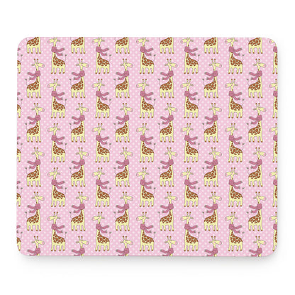Giraffe With Scarf Pattern Print Mouse Pad