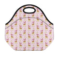 Giraffe With Scarf Pattern Print Neoprene Lunch Bag