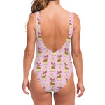 Giraffe With Scarf Pattern Print One Piece Swimsuit