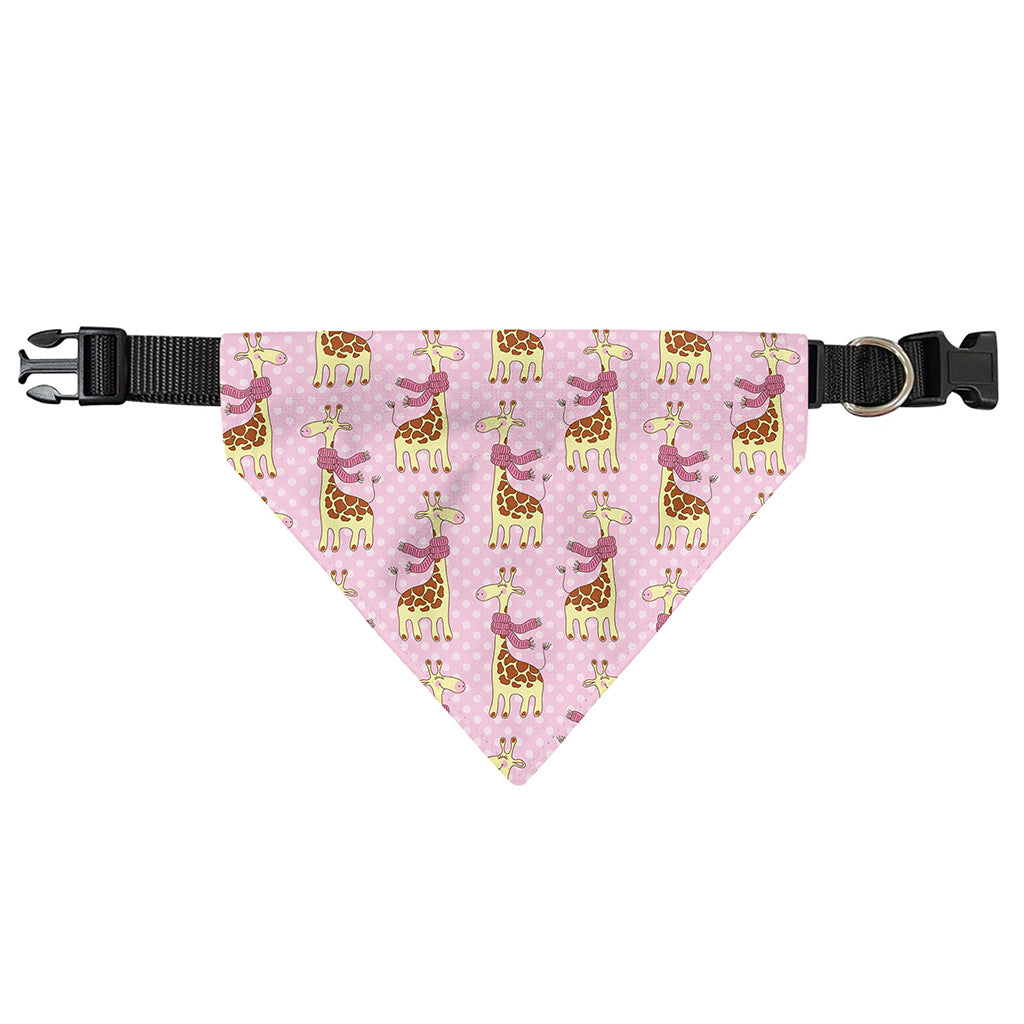 Giraffe With Scarf Pattern Print Over The Collar Dog Bandana