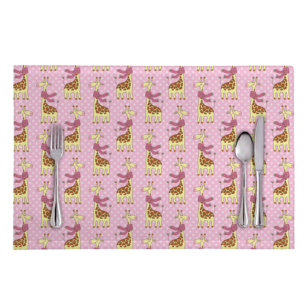 Giraffe With Scarf Pattern Print Placemat