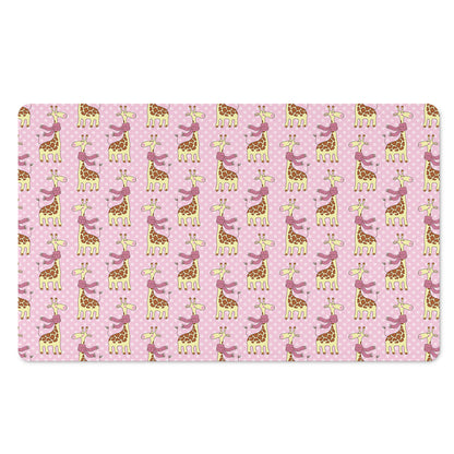 Giraffe With Scarf Pattern Print Polyester Doormat