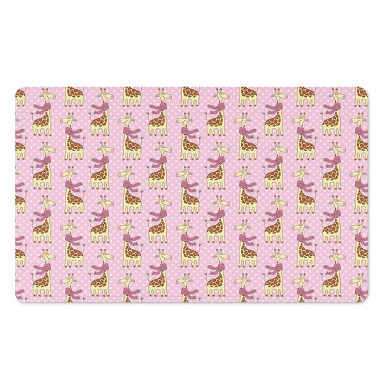 Giraffe With Scarf Pattern Print Polyester Doormat