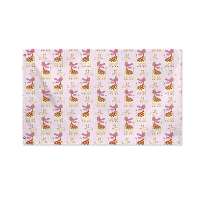 Giraffe With Scarf Pattern Print Polyester Flag