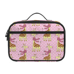 Giraffe With Scarf Pattern Print Portable Lunch Bag