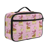 Giraffe With Scarf Pattern Print Portable Lunch Bag