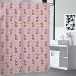 Giraffe With Scarf Pattern Print Premium Shower Curtain