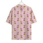 Giraffe With Scarf Pattern Print Rayon Hawaiian Shirt