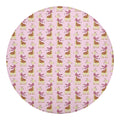 Giraffe With Scarf Pattern Print Round Blanket