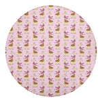 Giraffe With Scarf Pattern Print Round Blanket